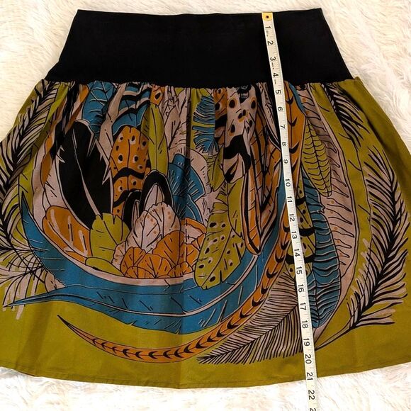 Lakhays Collection Lightweight Feather Boho Midi Skirt, Gold, Size S/M - Picture 8 of 9